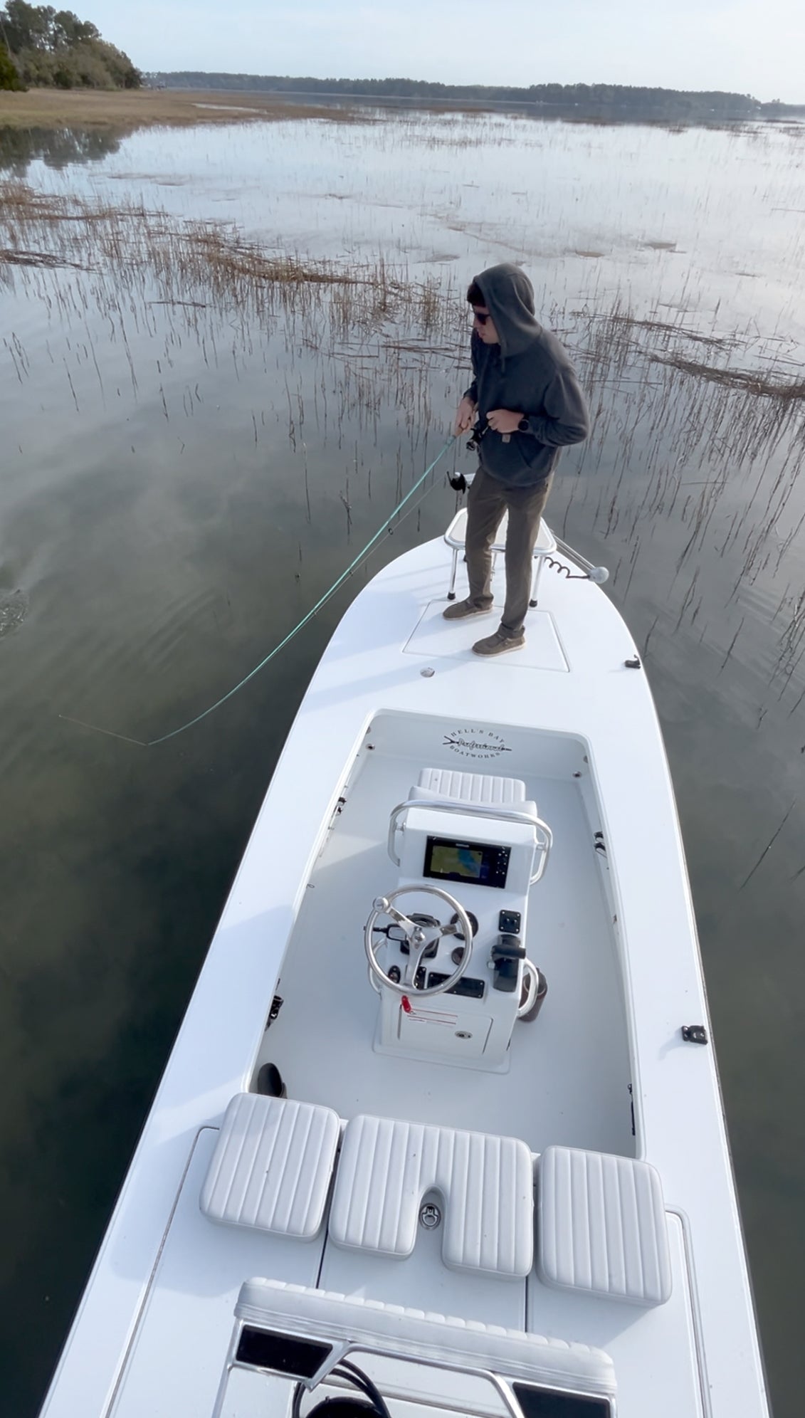 Flats fishing for red fish in Beaufort, SC