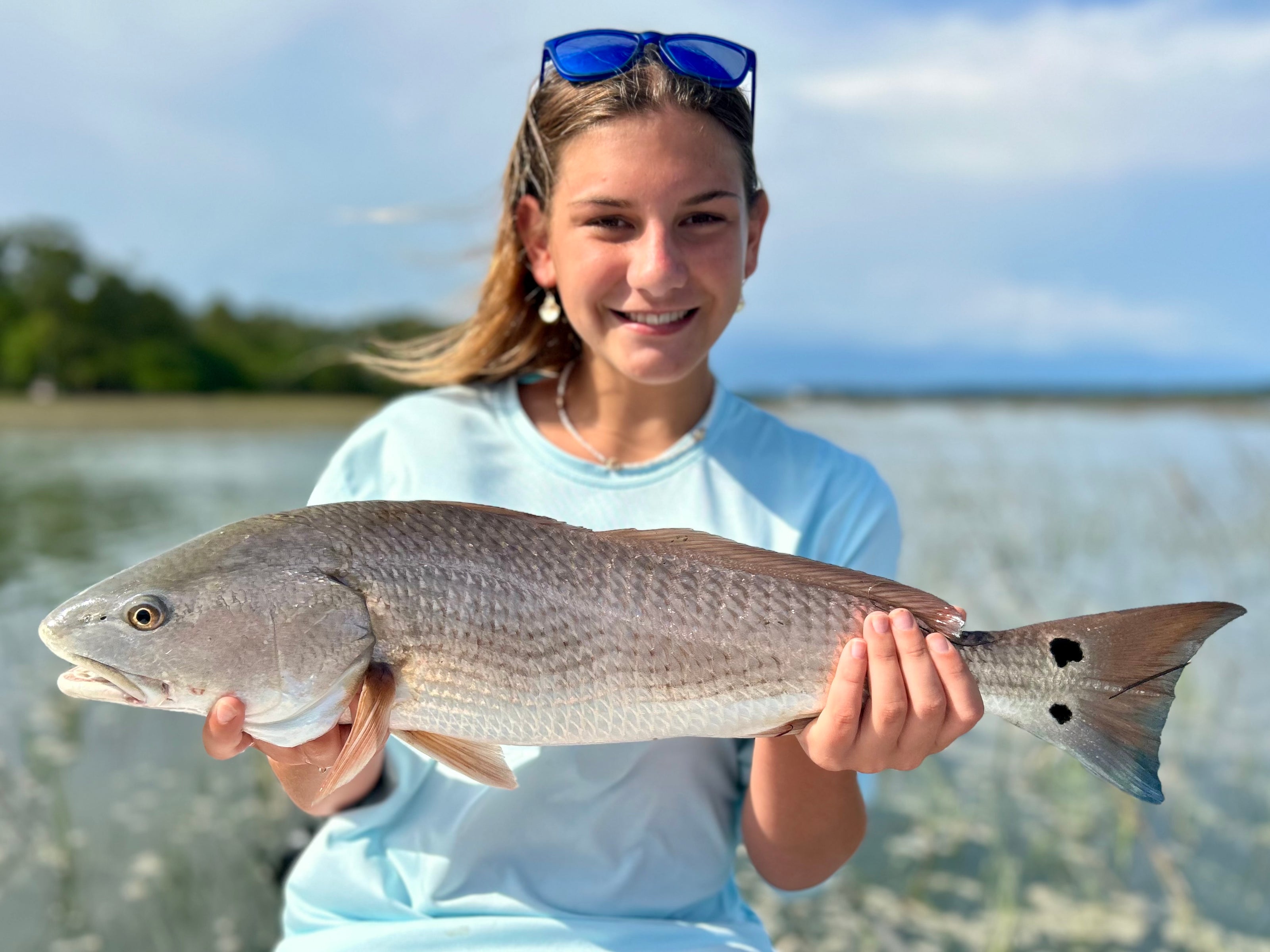 sight casted redfish on the flats, Beaufort, SC, USA