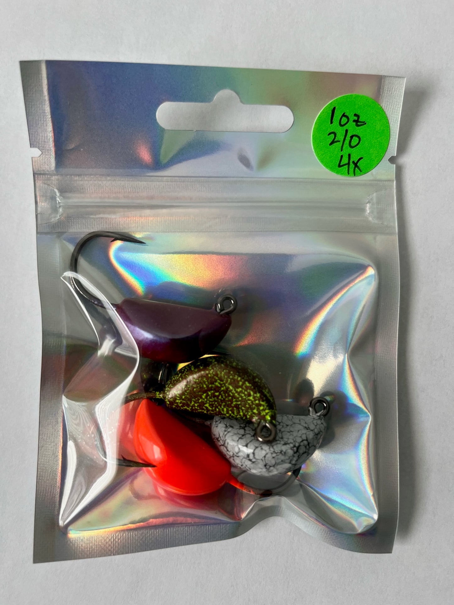 1 oz, 2/0 2x strong hook, mixed colors - 4 pack Sheepshead jigs