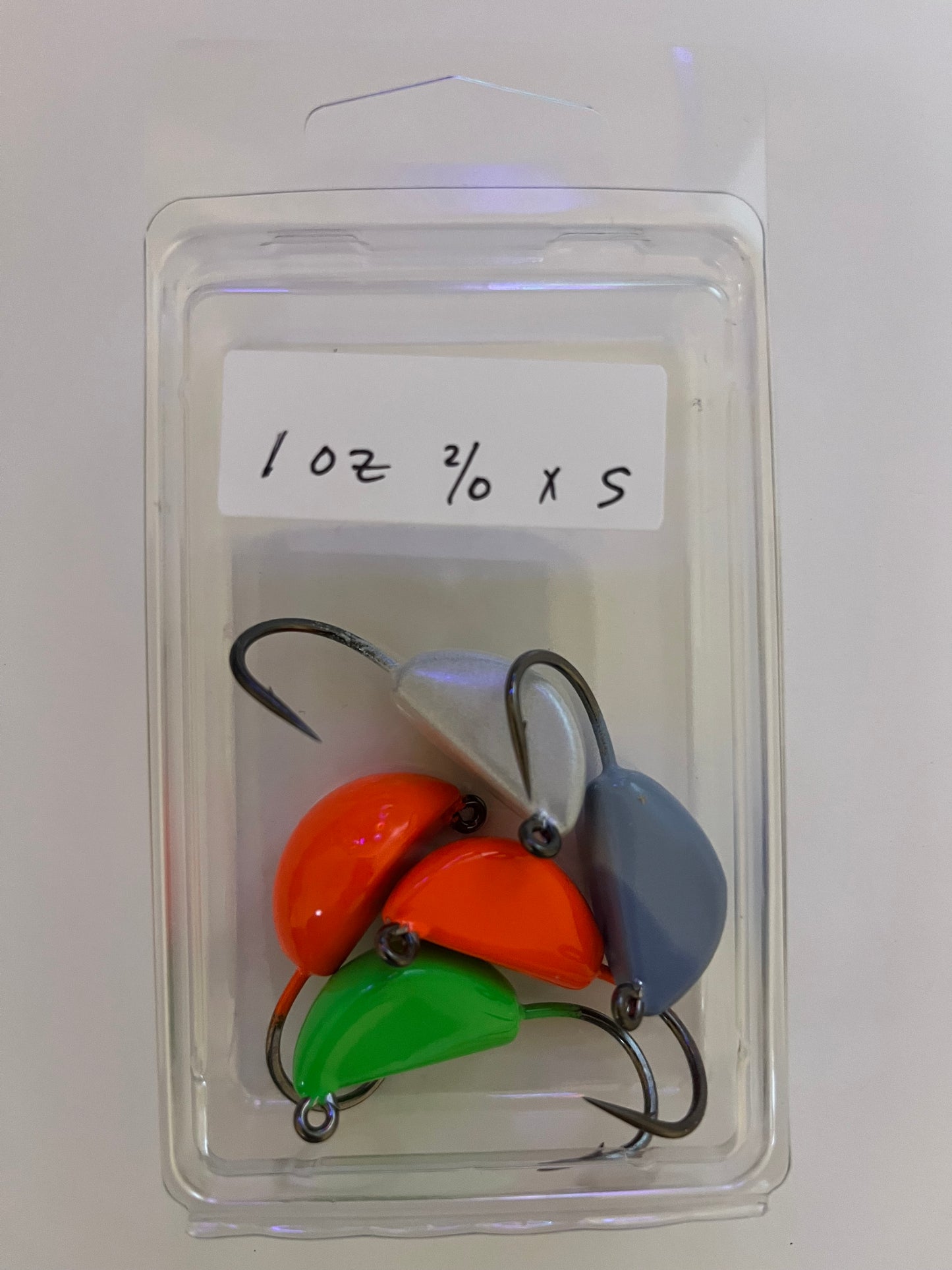 BULK 1 oz, 2/0 2x strong hook, mixed colors - 5 pack Sheepshead jigs